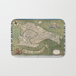 Plan of Venice - 1740 Vintage pictorial map Bath Mat