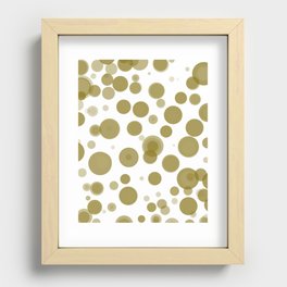 Gold & White Polka Dots  Recessed Framed Print
