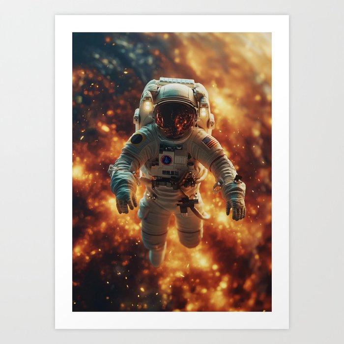 Zero-G Swim: Astronaut's Galactic Aquatic Adventure Art Print