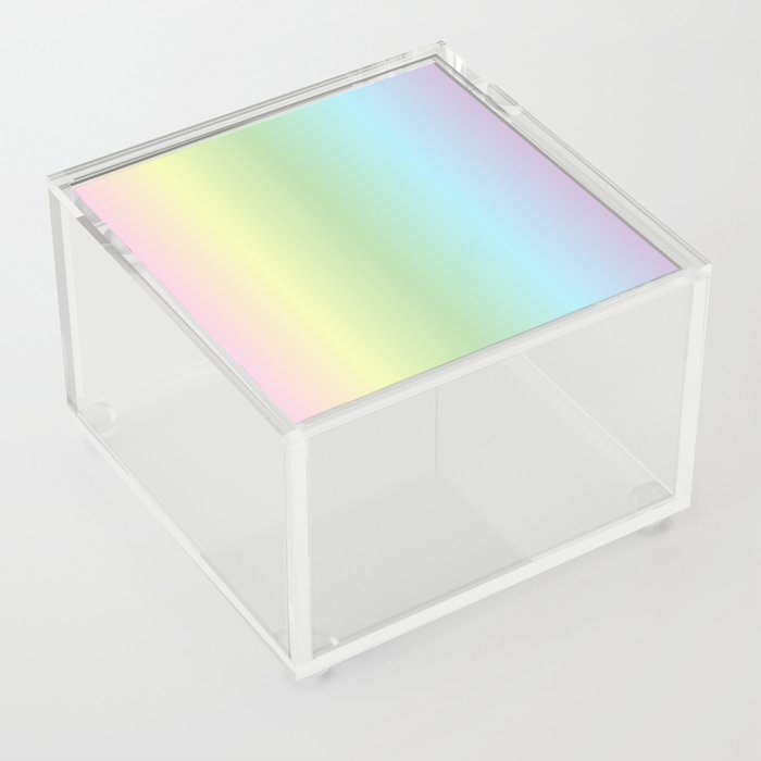 Pretty Pastel Rainbow Color Gradient Acrylic Box By