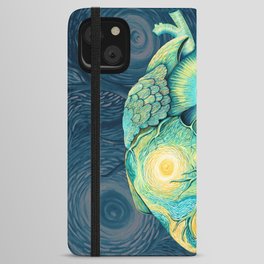 Anatomical Human Heart - Starry Night Inspired iPhone Wallet Case