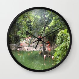 Flamingos Wall Clock