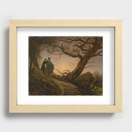 Two Men Contemplating the Moon Recessed Framed Print
