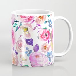 Elegant modern pink lilac orange watercolor floral Mug