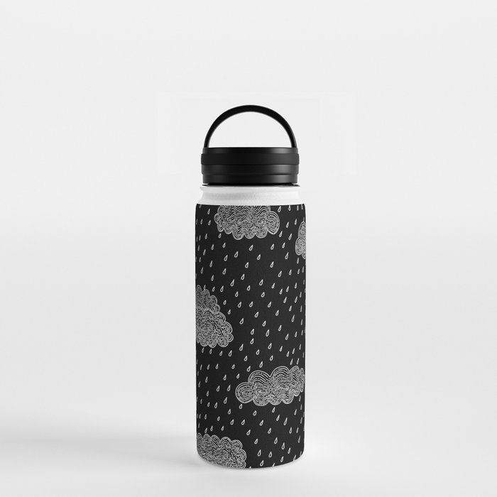 Black and Grey Storm Clouds Water Bottle