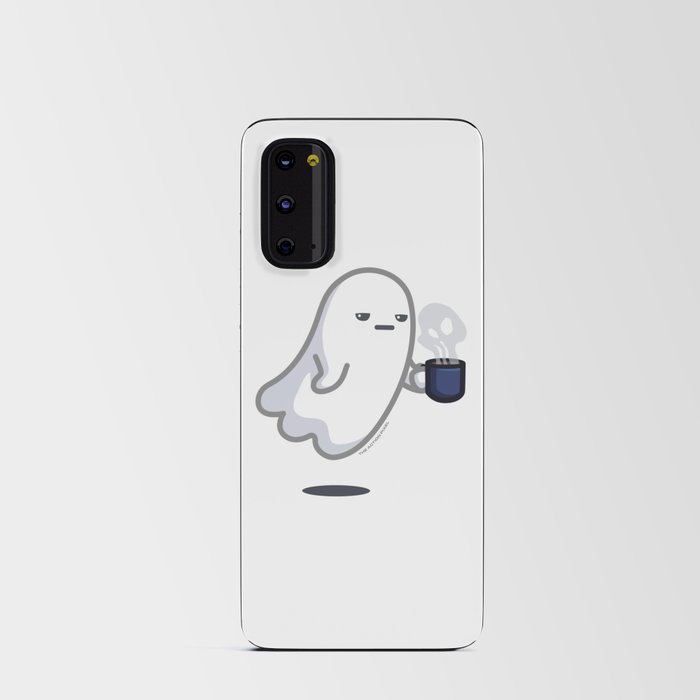 Graveyard Shift - Cute Ghost with Coffee Android Card Case