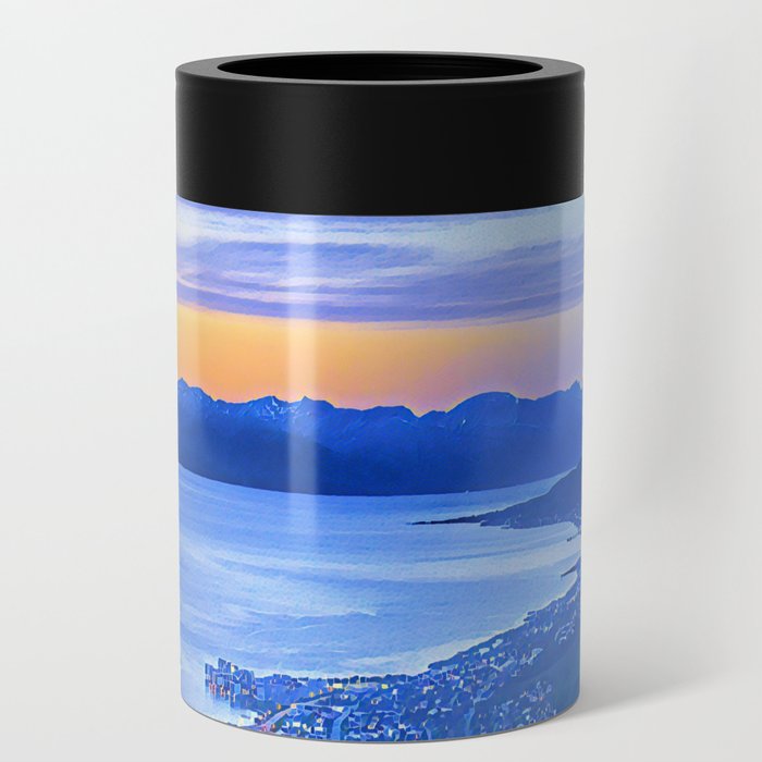 Calm Nordic Lakeview Sunset of Tromso, Norway Scandinavia Can Cooler