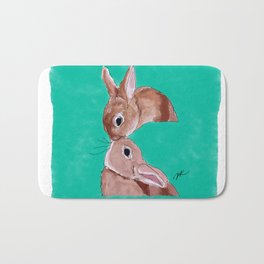 Rabbit Kisses Bath Mat | Illustration, Love, Animal 