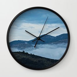 Hills Clouds Scenic Landscape Wall Clock