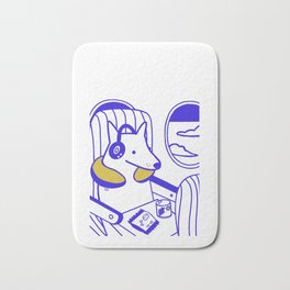 Dog on a plane Bath Mat | Travel, Digital, Japanese, Asthetic, Asian, Korean, Cute, Cat, Drawing, Dog 