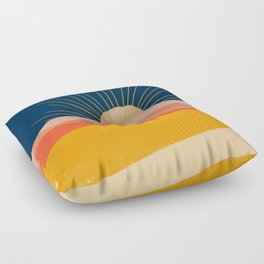 Here comes the Sun Floor Pillow | Minimal, Landscape, Geo, Boho, Modern, Retro, Industrial, Abstract, Desert, Sun 
