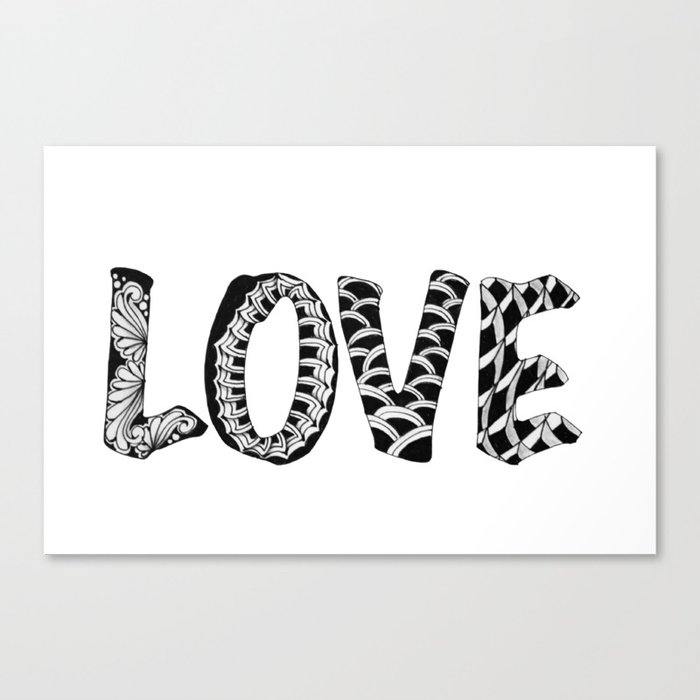 Block Letters 'Love' Canvas Print