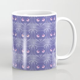 Retro Periwinkle Cat Silhouettes Hot Pink Mini Coffee Mug