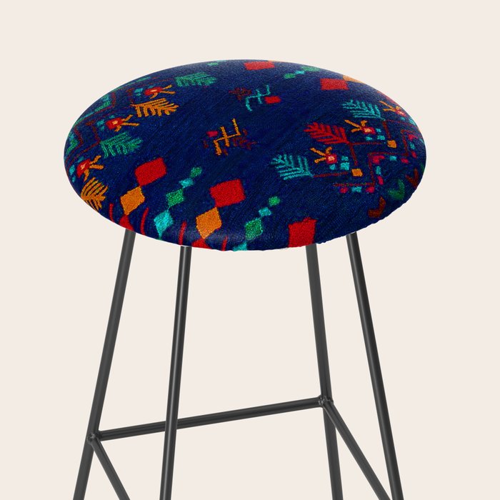 A17 Anthropologie Moroccan Blue Artwork Bar Stool By Arteresting A17 Anthropologie Moroccan Blue Artwork Bar Stool