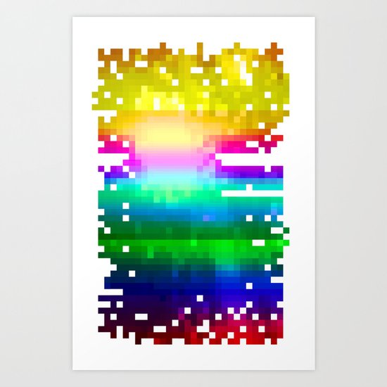Pixel Sunset Art Print