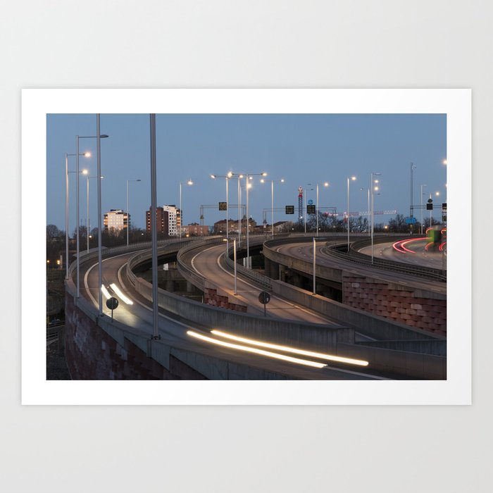 Stockholm traffic Art Print