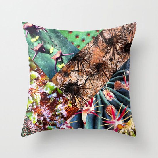 Cactus Collage Throw Pillow