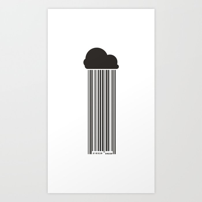 Barcode Rain Art Print