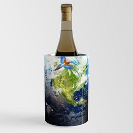 Space Earth Animal Animals Group Scene Wine Chiller