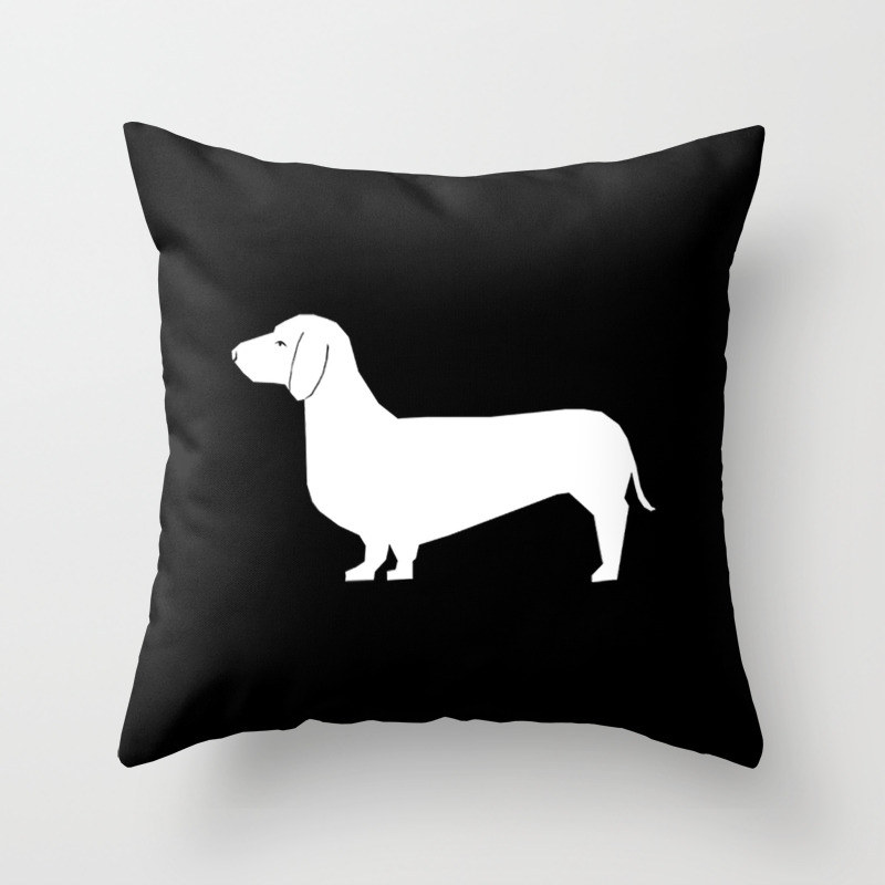 Dachshund Silhouette Minimal Black And White Dog Lover Home Decor