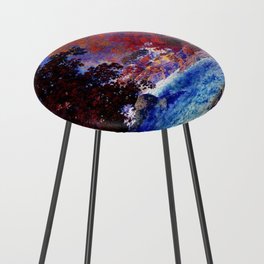 Maxfield Parrish Blue Counter Stool