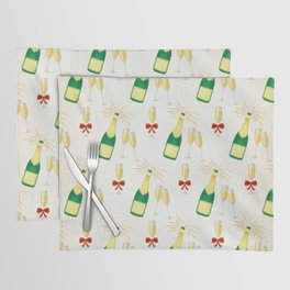 Christmas Pattern Handdrawn Champagne Wine Placemat