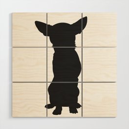  Chihuahua Black Silhouette On White Background  Wood Wall Art