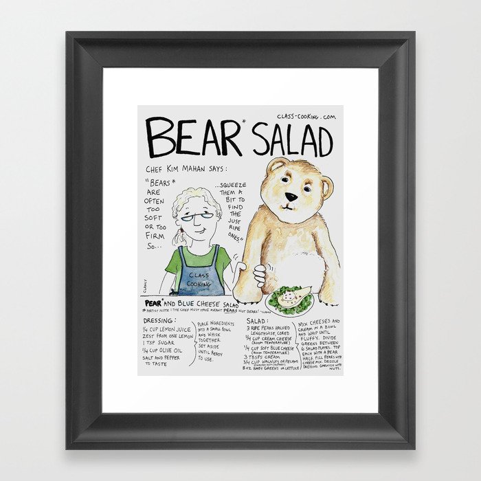 Bear Salad Framed Art Print