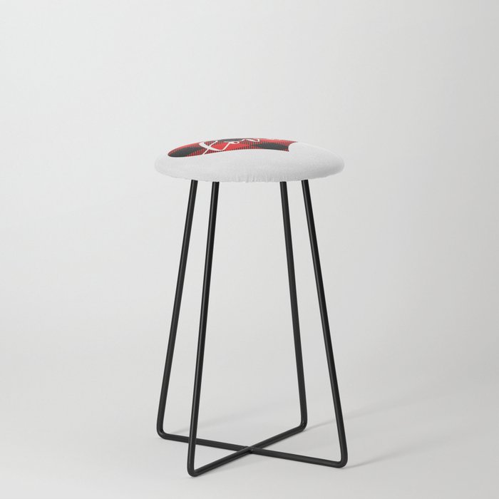 Heart With Plaid And Love Inside Counter Stool