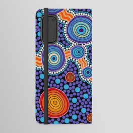 Authentic Aboriginal Art - The Journey Blue Android Wallet Case