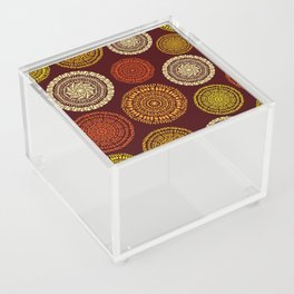 African Round Ethnic Mandala Tribal Design Acrylic Box