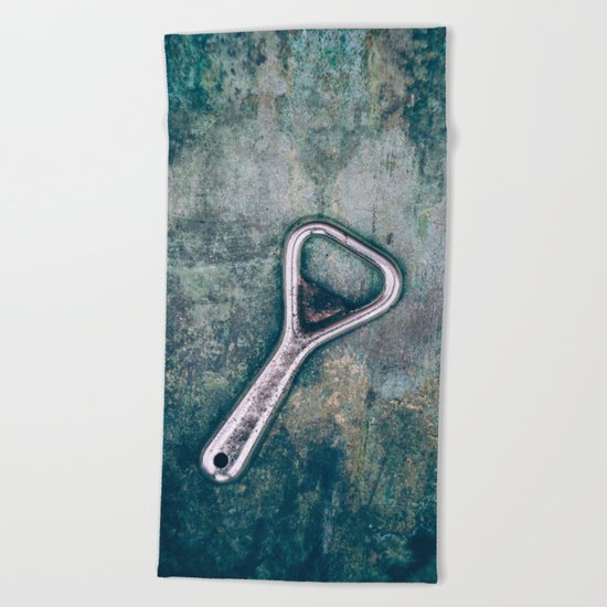 Vintage Bottle Opener Beach Towel