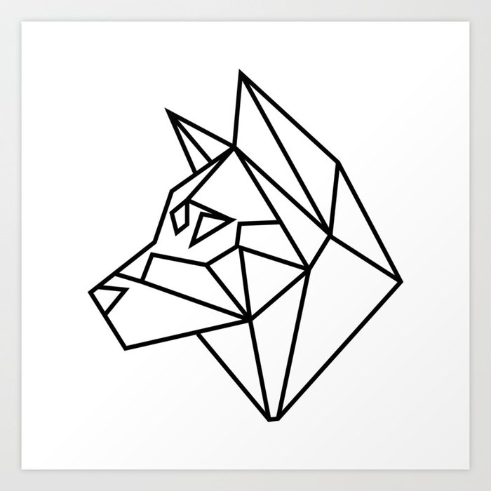 Geometric Shiba Inu Art Print By Landonray Society6