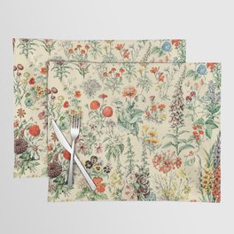Wildflower Diagram // Fleurs II by Adolphe Millot XL 19th Century Science Textbook Artwork Placemat