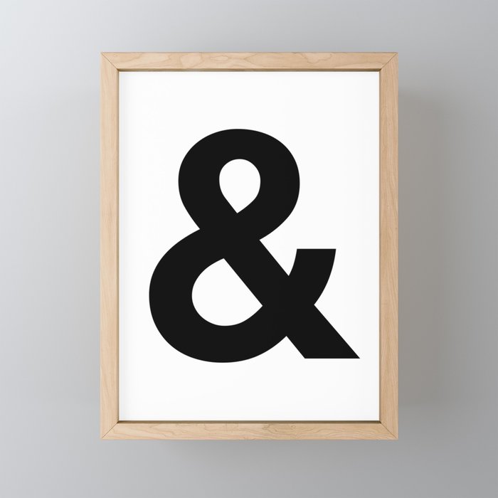 Ampersand Black and White Helvetica Typography Design Poster Home Decor Wall Art Scandinavian Decor Framed Mini Art Print