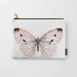 Butterfly flutter - soft peach Carry-All Pouch | Girl, Moth, Drawing, Blush, Peach, Flower, Vintage, Pretty, Botanical, Garden 