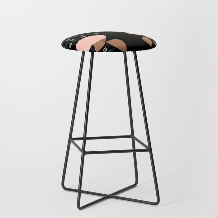 Woman At The Meadow Vintage Dark Style Pattern 01 Bar Stool