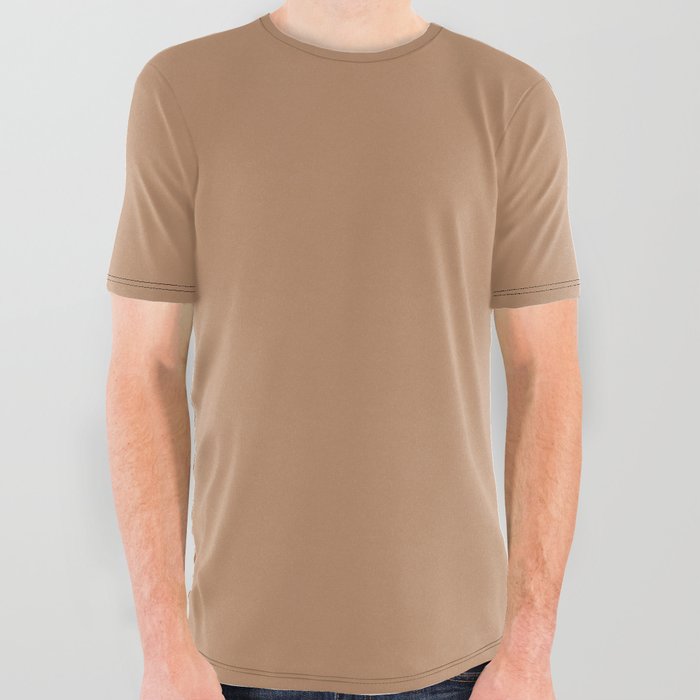Oak Creek brown solid color  All Over Graphic Tee