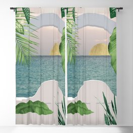 Santorini meets Curacao #1 #abstract #wall #art #society6 Blackout Curtain