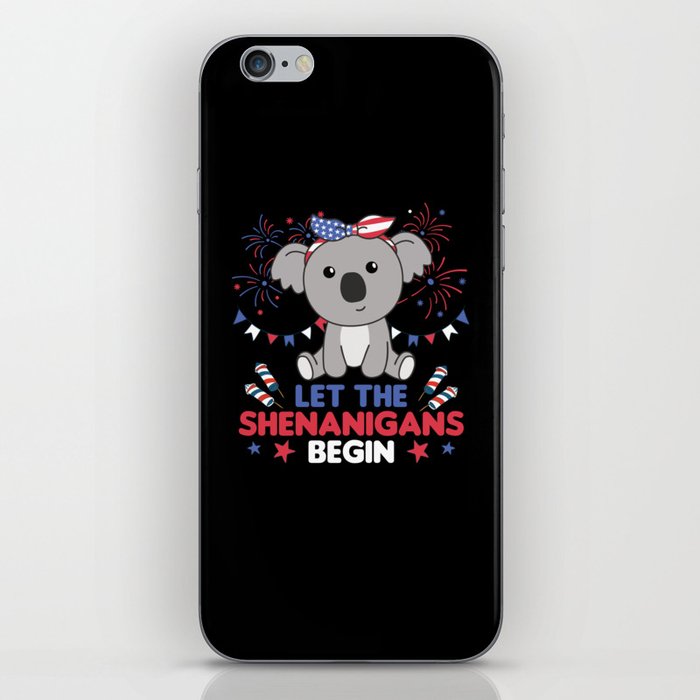 Happy 4th Cute Koala With Fireworks America iPhone Skin