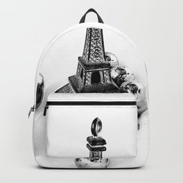 Paris Backpack | Photo, Black and White, Illustration, Pop Art, Digital 