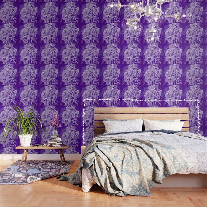 Halloween Skeleton Welcoming The Undead Wallpaper By Taiche Society6