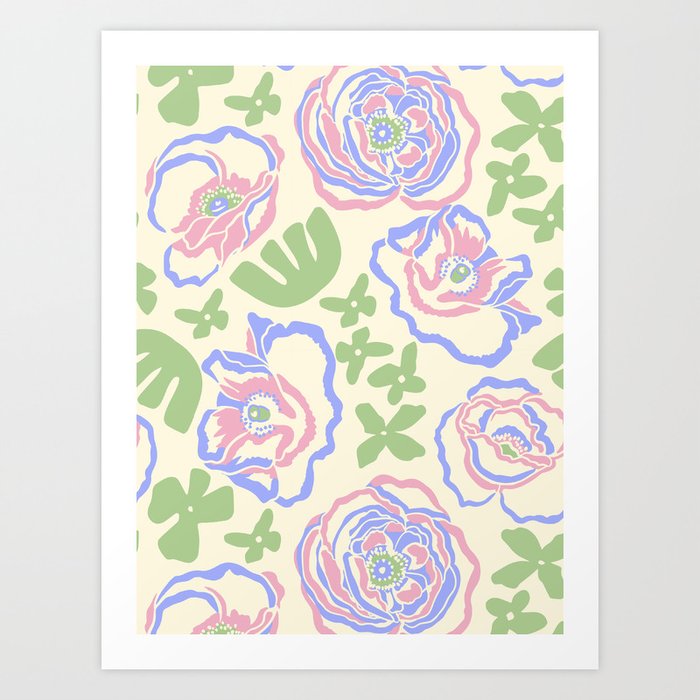 Floral Pastel Matisse Inspired Art Print