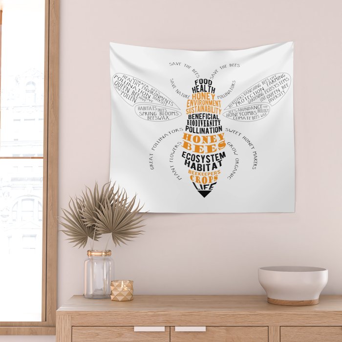Bees and honey tapestry 2025