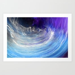 Abstract Stream in Sky Blue and Purple Art Print