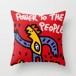 Power to the people Street Art Graffiti Manifesto Throw Pillow