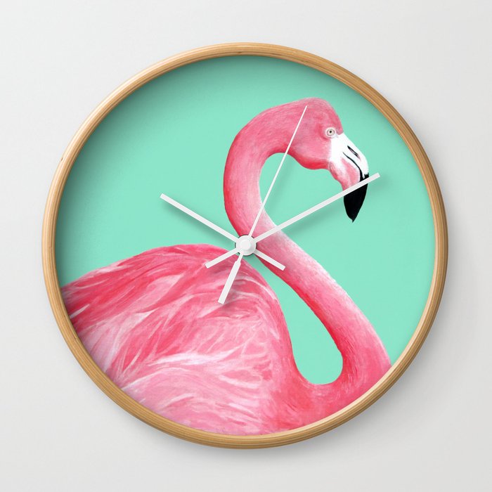 Pink Flamingo Wall Clock
