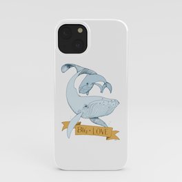 Big Love (gold and blue) Humpback Whales iPhone Case