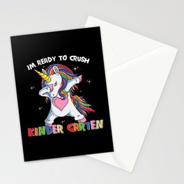 Ready To Crush Kindergarten Dabbing Unicorn Stationery Card