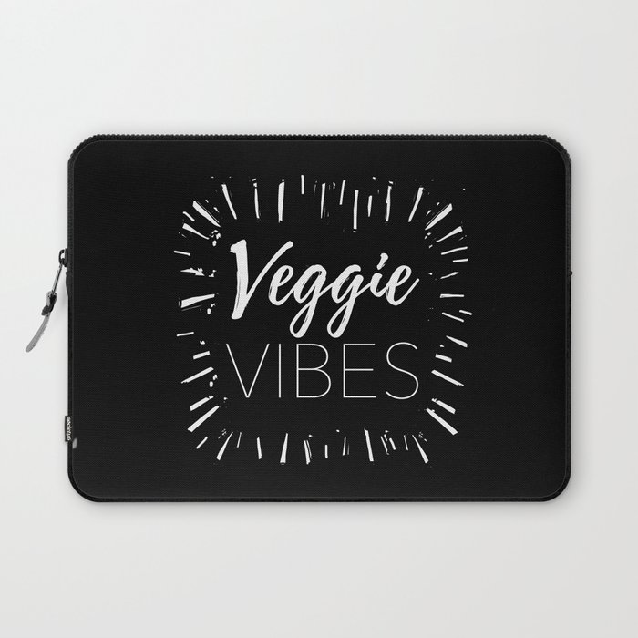 Veggie Vibes Black Laptop Sleeve